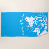 Hawaïaanse zeemeerminprinses van het Zee-lichtblau Strandlaken (Voorkant)