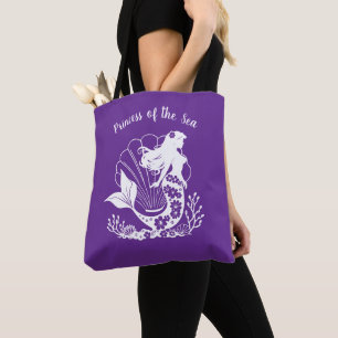 Hawaïaanse zeemeerminprinses van het Zee-Paarse Tote Bag