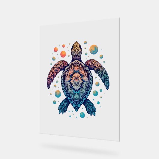 Hawaiaanse Zeeschildpad Tie-Dye Hawaii Vakantie St Acryl Bord (Hoek)
