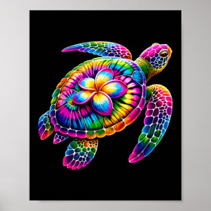Hawaiaanse zeeschildpad Tie-dye Hawaii Vakantie St Poster