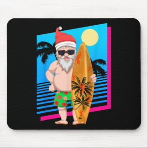 Hawaiaanse Zomer Surfer Kerstman Grappige Kerstmis Muismat