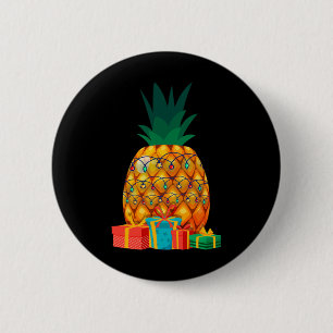 Hawaiaanse Zomer Tropisch Fruit Ananas Kerstmis Ronde Button 5,7 Cm