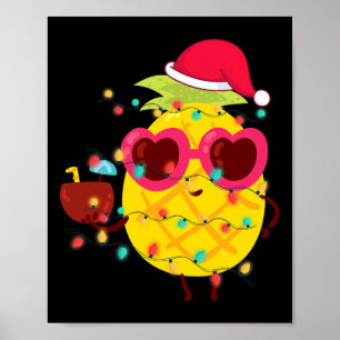 Hawaiaanse Zomer Tropische Kerst Pijnboom Kerstmis Poster
