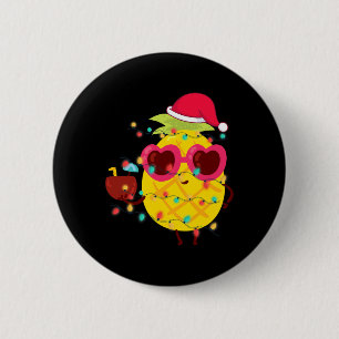 Hawaiaanse Zomer Tropische Kerst Pijnboom Kerstmis Ronde Button 5,7 Cm
