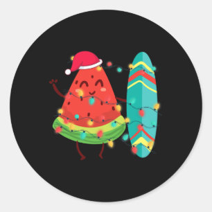 Hawaiaanse Zomer Tropische Surfer Watermeloen Kers Ronde Sticker