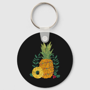 Hawaiaanse Zomerfruit Ananas Tropisch Kerstmis Sleutelhanger