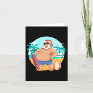 Hawaiaanse zomerse grappige kerstman tropische ker kaart