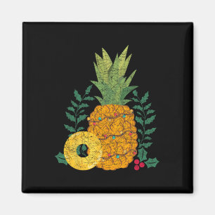 Hawaiaanse zomervrucht ananas tropisch kerstfeest magneet