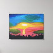 Hawaïaanse Zonsondergang Acryl Schilderij Canvas P Afdruk (Voorkant)
