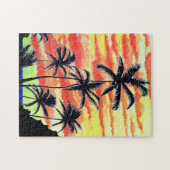 Hawaiaanse Zonsondergang Coco Palms  Legpuzzel (Horizontaal)