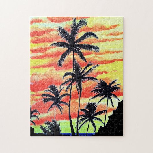 Hawaiaanse Zonsondergang Coco Palms  Legpuzzel (Verticaal)