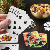 Hawaiaanse Zonsondergang Coco Palms Pokerkaarten (Insitu)