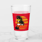 Hawaiaanse Zonsondergang Drinkglas Glas (Achterkant)