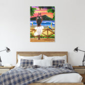 HAWAÏAANSE ZONSONDERGANG HULA CANVAS AFDRUK (Insitu (Slaapkamer))