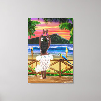 HAWAÏAANSE ZONSONDERGANG HULA CANVAS AFDRUK