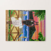 Hawaiaanse Zonsondergang Hula Danser Legpuzzel (Horizontaal)