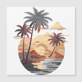 Hawaiaanse zonsondergang met palmboom.