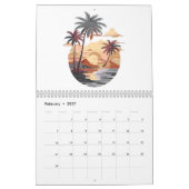 Hawaïaanse zonsondergang met palmboom kalender (Feb 2027)