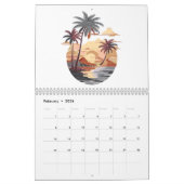 Hawaïaanse zonsondergang met palmboom kalender (Feb 2026)