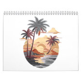 Hawaïaanse zonsondergang met palmboom kalender (Hoes)