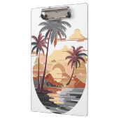 Hawaïaanse zonsondergang met palmboom. klembord (Links)