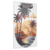 Hawaïaanse zonsondergang met palmboom. klembord (Rechts)
