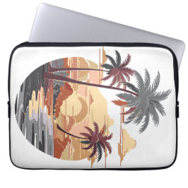 Hawaïaanse zonsondergang met palmboom. laptop sleeve