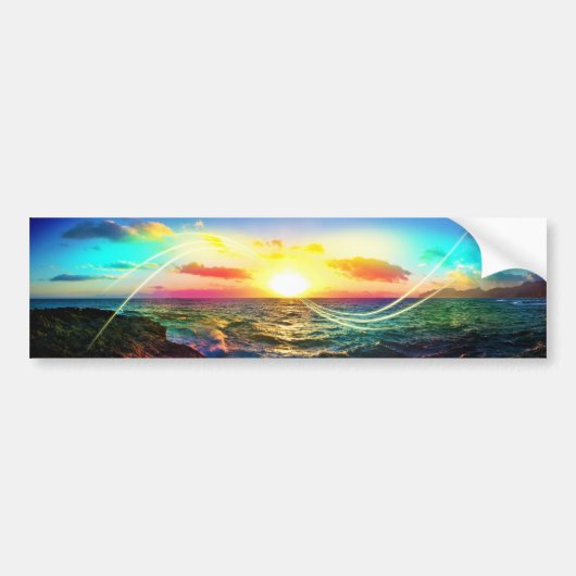 Hawaiaanse zonsopgang bumpersticker (Voorkant)