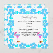 HAWAÏAN BIRTHDAY ARTIJ INVITATIE KAART (Voorkant / Achterkant)