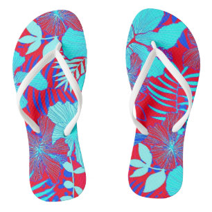 HAWAÏAN GETAWAY STYLE BOLD COLORS FLORAL PATTERN TEENSLIPPERS