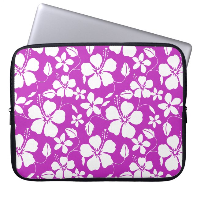 HAWAÏAN HULA (HIBISCUS) BERRY LAPTOP SLEEVE (Voorkant)