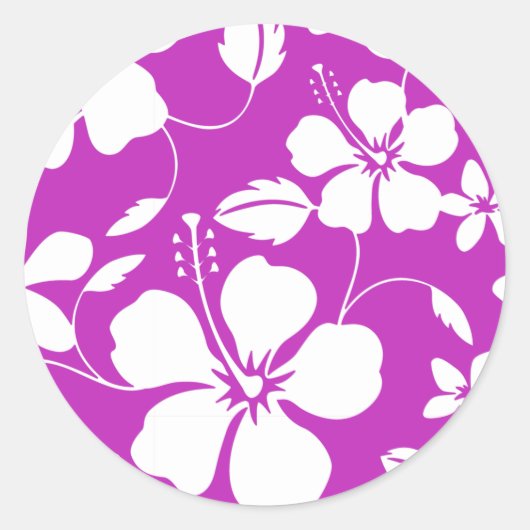 HAWAÏAN HULA (HIBISCUS) BERRY RONDE STICKER (Voorkant)