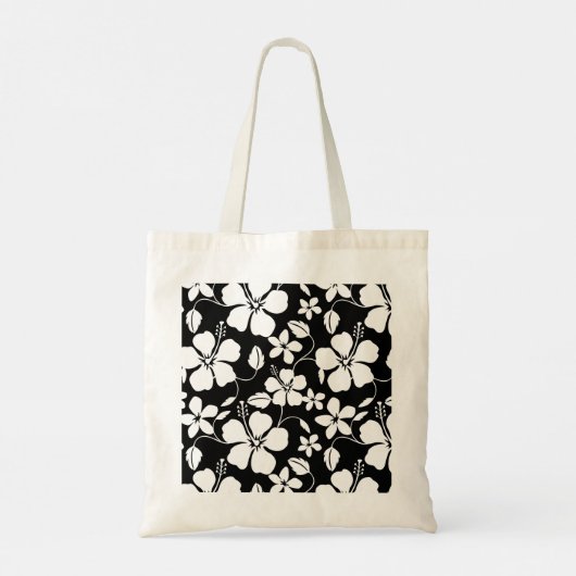 HAWAÏAN HULA (HIBISCUS) BLACK CANVAS TAS (Achterkant)