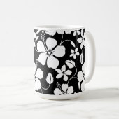 HAWAÏAN HULA (HIBISCUS) BLACK COFFEE MOK (Voorkant rechts)