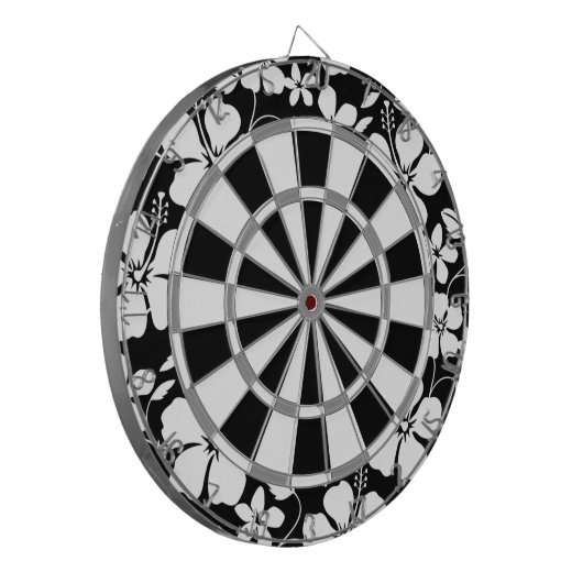 HAWAÏAN HULA (HIBISCUS) BLACK DARTBORD (Voorkant Links)