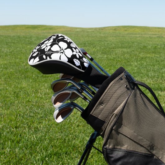 HAWAÏAN HULA (HIBISCUS) BLACK GOLFHEADCOVER (Insitu)