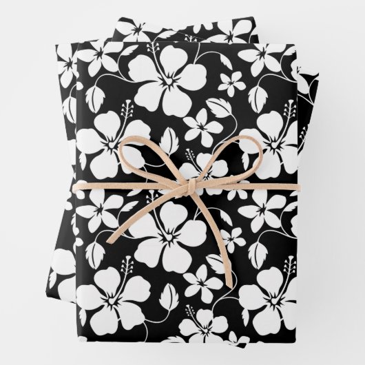 HAWAÏAN HULA (HIBISCUS) BLACK INPAKPAPIER VEL (In situ)