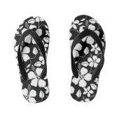 HAWAÏAN HULA (HIBISCUS) BLACK KINDER TEENSLIPPERS (Voetbed)
