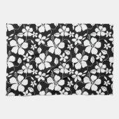 HAWAÏAN HULA (HIBISCUS) BLACK KITCHEN TOWEL THEEDOEK (Horizontaal)