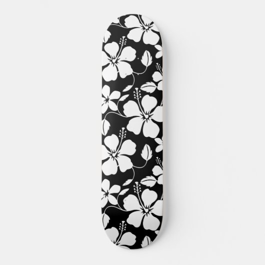 HAWAÏAN HULA (HIBISCUS) BLACK SKATEBOARD (Voorkant)