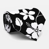 HAWAÏAN HULA (HIBISCUS) BLACK STROPDAS (Opgerold)