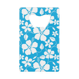 HAWAÏAN HULA (HIBISCUS) BLAUW CREDITKAART FLESSENOPENER
