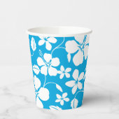 HAWAÏAN HULA (HIBISCUS) BLAUW PAPIEREN BEKERS (Links)