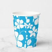 HAWAÏAN HULA (HIBISCUS) BLAUW PAPIEREN BEKERS (Rechts)