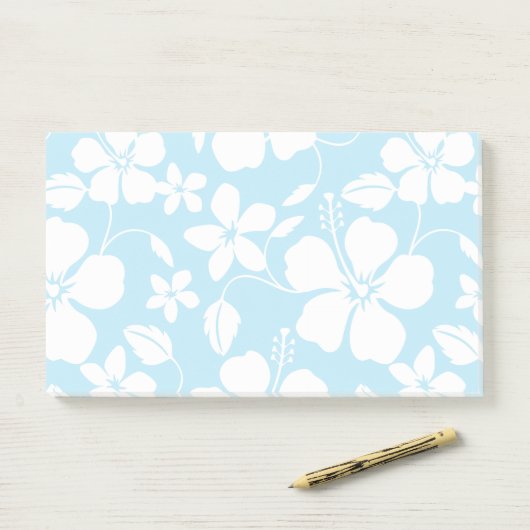 HAWAÏAN HULA (HIBISCUS) BLAUW POST-IT® NOTES (Op bureau)