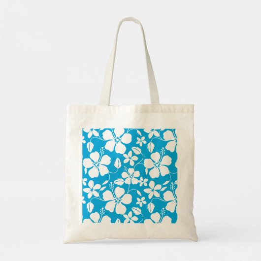 HAWAÏAN HULA (HIBISCUS) BLAUW TOTE BAG (Achterkant)