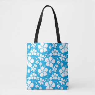 HAWAÏAN HULA (HIBISCUS) BLAUW TOTE BAG