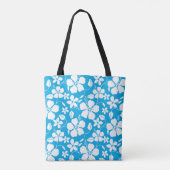 HAWAÏAN HULA (HIBISCUS) BLAUW TOTE BAG (Achterkant)