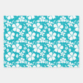 HAWAÏAN HULA (HIBISCUS) BLAUWGROEN INPAKPAPIER VEL (Voorkant 2)