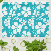 HAWAÏAN HULA (HIBISCUS) BLAUWGROEN THEEDOEK (Gevouwen)